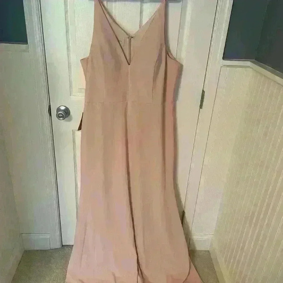 NWT BHLDN Jones Blush Pink Dress for Wedding & Bridesmaid Stretchy Crepe Size 24 - Picture 7 of 9